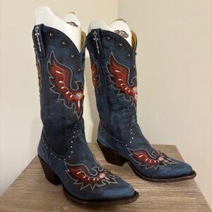 Ladies Vintage Blue Eagle Cowgirl Boots